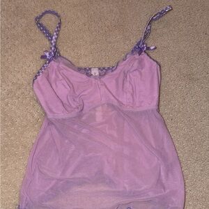 Urban Outfitters Lavender Mesh Lace-Trim Cami